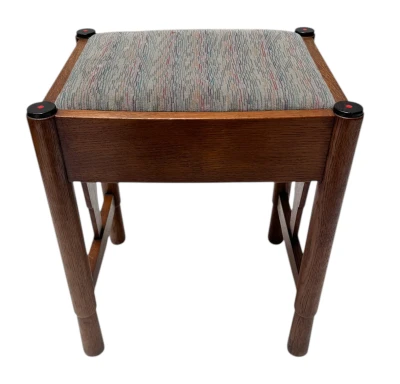Art Deco Amsterdamse School Stool with Adjustable Seat, 1920s